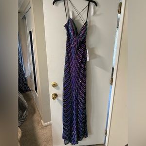 B.Darlin Multi Color Sequin Long Dress Size 15/16